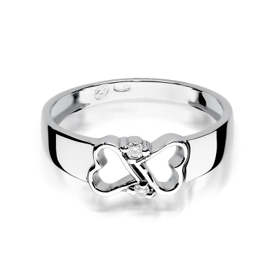 Pierścionek zaręczynowy z brylantami 0.04ct