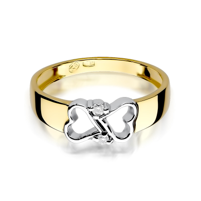 Pierścionek zaręczynowy z brylantami 0.04ct