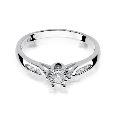 Pierścionek zaręczynowy z brylantami 0.11ct