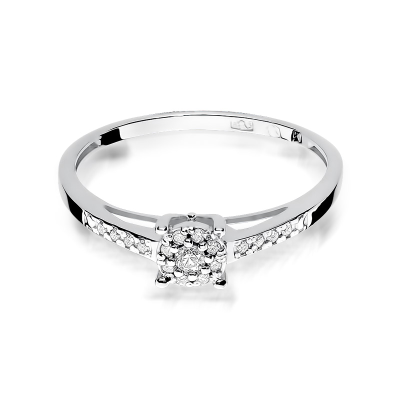 Pierścionek zaręczynowy z brylantami 0.12ct