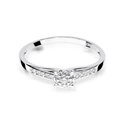 Pierścionek zaręczynowy z brylantami 0.13ct