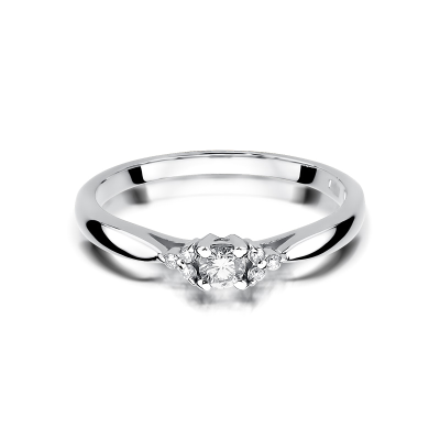 Pierścionek zaręczynowy z brylantami 0.13ct