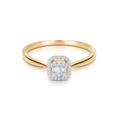 Pierścionek zaręczynowy z brylantami 0.15ct