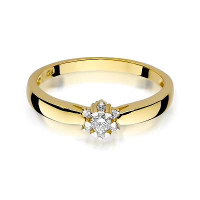 Pierścionek zaręczynowy z brylantami 0.15ct
