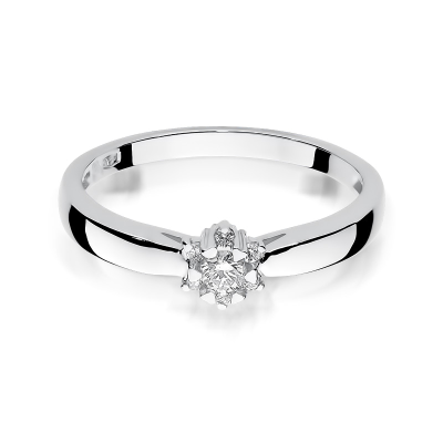Pierścionek zaręczynowy z brylantami 0.15ct