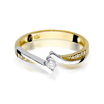 Pierścionek zaręczynowy z brylantami 0.16ct