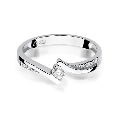 Pierścionek zaręczynowy z brylantami 0.16ct