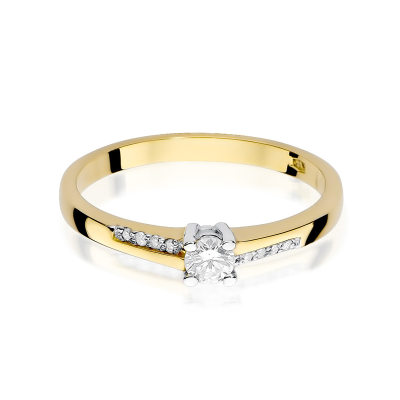 Pierścionek zaręczynowy z brylantami 0.19ct