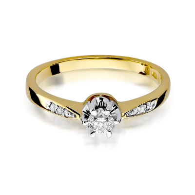 Pierścionek zaręczynowy z brylantami 0.25ct