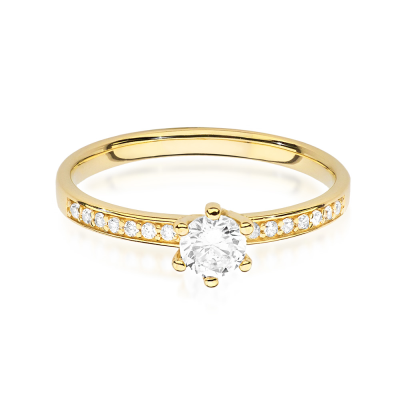 Pierścionek zaręczynowy z brylantami 0.37ct