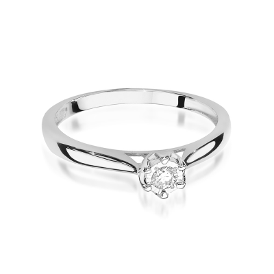 Pierścionek zaręczynowy z brylantem 0.08ct