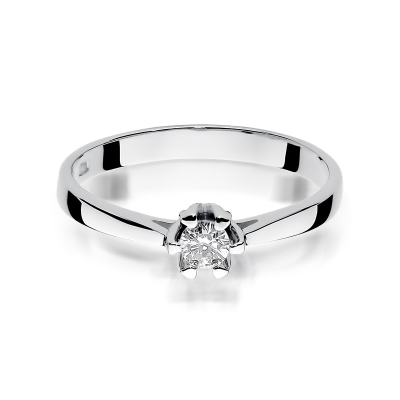 Pierścionek zaręczynowy z brylantem 0.12ct