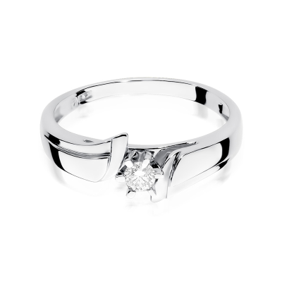 Pierścionek zaręczynowy z brylantem 0.12ct