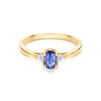 Pierścionek zaręczynowy z tanzanitem i diamentami 