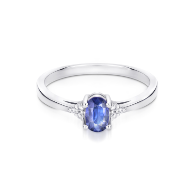 Pierścionek zaręczynowy z tanzanitem i diamentami 