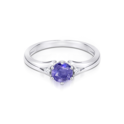 Pierścionek zaręczynowy z tanzanitem i diamentami 