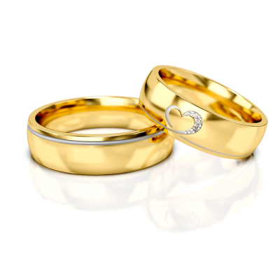 Ślubne obrączki: Dwukolorowe, półokrągłe 5,5mm 